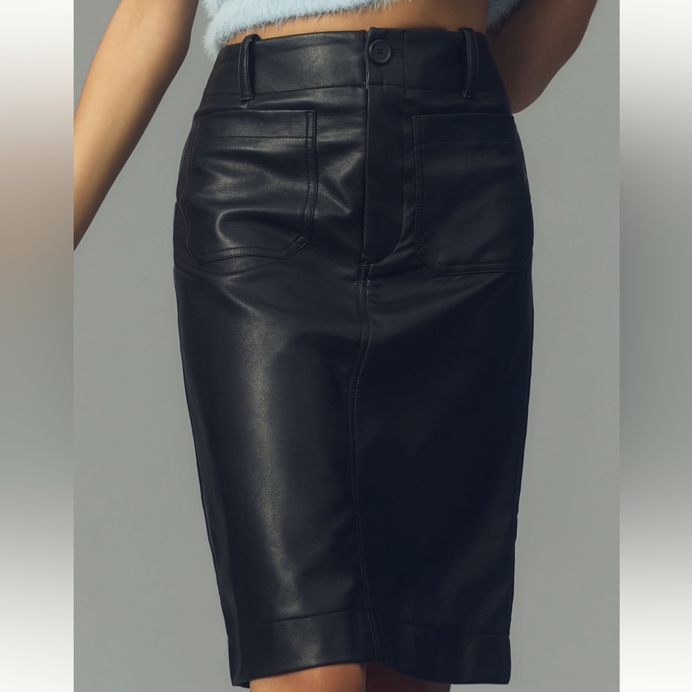 *Anthropologie The Colette Faux Leather Skirt by Maeve